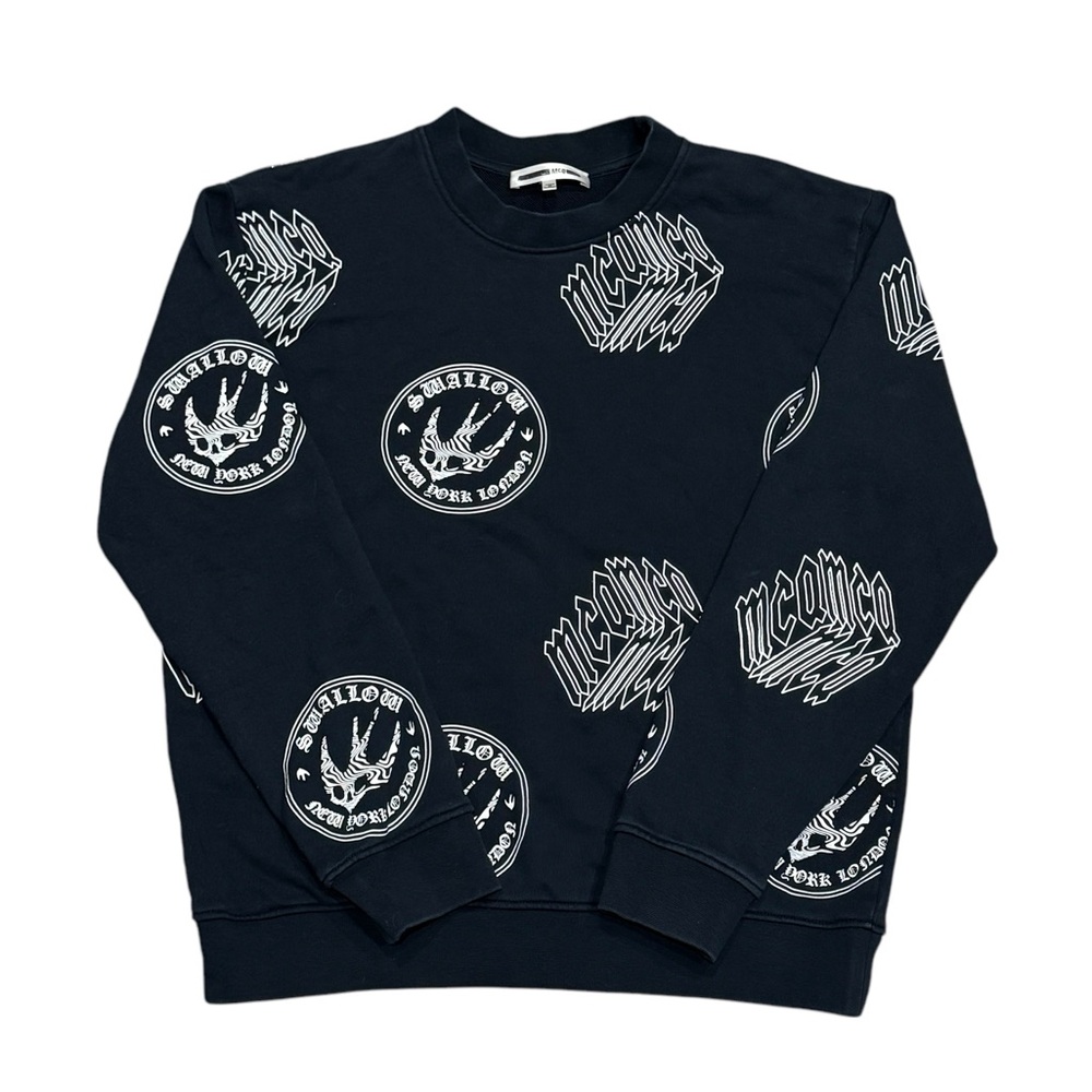Alexander McQueen Black Sweatshirt with White Graphics